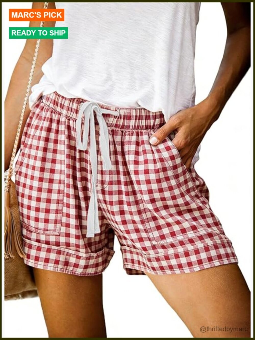Womens Comfy Drawstring Elastic Waist Loose Fit Cotton Shorts Plus Size